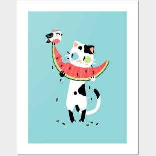 Watermelon Cat Posters and Art